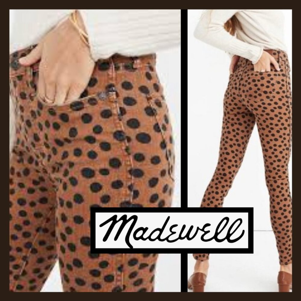 MADEWELL 10" HIGH RISE LEOPARD DOT SKINNY JEANS